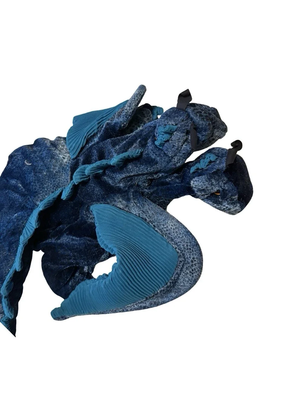 Folkmanis Blue 3-Headed  Plush Dragon Puppet 12 in